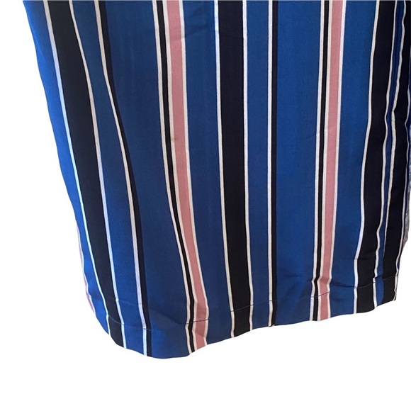 1901 Blue Multi-Color Stripe Wide Leg Cropped Jumpsuit - Picture 8 of 11
